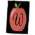 3dRose Monogram letter W inside a red apple on a black background. - Towels -twl_324787_1-