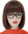 Ruina Brown Bob Wigs for Velma Costume Cosplay Short Hair Wig with Bangs Glasses Natural Cute Synthetic Wigs for Daily Party Halloween R021BR