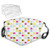 Retro Revival Pattern with Circles and Colorful Dots Abstract Style Antique Design Reusable Face Mask Balaclava Washable Outdoor Nose Mouth Cover for Men and Women.S