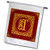 3dRose Alexis Design - Monogram Red Ornament - Beautiful Ornamental Burgundy Yellow Monogram. High Initial T - 12 x 18 inch Garden Flag -fl_299992_1-