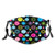 Minalo Face Cover Colorful Circle Pattern On Black Background Balaclava Unisex Reusable Windproof Anti-Dust Mouth Bandanas Outdoor Camping Motorcycle Running Neck Gaiter With 2 Filters