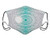 Comfortable Windproof mask Grey and Teal Mandala Ombre Geometry Occult Pattern with Flower Lines Display ArtworkTeal Grey Printed Facial decorations for adult