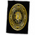 3D Rose Letter R Art Deco Geometric Monogram in Faux Gold and Black Hand Towel 15 inch x 22 inch Multicolor