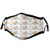 Geometric Bullseye Pattern with Circles and Dots Bicolor Modern Abstract Design Orange Pale Blue White Face Mask Reusable Washable Masks Cloth for Men and Women
