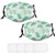 Ginkgo Leaves Seamless Pattern Green 2 PCS Dust Face Mask with 4 Filters Breathable Bandana Scarf for Adults Men  and  Women with Adjustable Ear Loops  and  Nose Wire