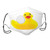 Comfortable Windproof maskRubber Duck Yellow Squeak Ducky Toy Fun Bubble Bath Animal Kids Room Duckling PrintWhite and YellowPrinted Facial decorations for Kids-2-6T-
