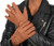 Mens Tan Brown Leather Biker Gloves - Adult Deerskin Motorcycle Gloves -XS-