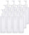 Clear Natural Large Refillable Plastic Squeeze Bottle with White Lotion Pump Dispenser 8 oz - -12 Pack-