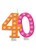 Creative Converting Bright and Bold 40th Birthday Molded Numeral Cake Candle - 100412
