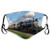 Activated Carbon Windproof maskSteam EngineVintage Locomotive in Countryside Scenery Green Grass Puff Train PictureBlue GreenFacial decorations for Unisex Adult Seniors-M- SE-2385