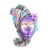 Hophen Lady Flower Jester Venetian Mask Masquerade Mardi Gras Art Wall Decorative Collection -Purple-