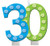 Creative Converting Bright and Bold 30th Birthday Molded Numeral Cake Candle