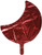Anagram International Crescent Foil-Flat-Balloon, 17", Red