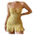Womens Sleeveless Sexy Bodycon Skirt Basic Midi Club Dresses Backless Mock Wrap Mini Cute Dress Yellow