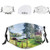 Sunny Spring Season Day Pier View in Countryside Rural Reusable Face Mask Balaclava Washable Outdoor Nose Mouth Cover