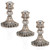 Q/A Glass Candle Holder - Black Taper Candlestick Holders, Decorative Candle Sticks Set of 3, for Formal Events, Wedding, Church, Fall, Holiday DeCor, Table Centerpiece Decoration