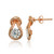 Rose Gold Flashed Sterling Silver Cubic Zirconia Round Polished Knot Stud Earrings