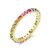 Women's 2mm Sterling Silver Gold Plated CZ Round Rainbow Pride Collection Eternity Ring