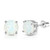 Spoil Cupid Rhodium Plated 925 Sterling Silver Round Shape White Opal Stud Earrings for Women