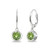 Sterling Silver Light Green 6mm Round Bezel-Set Dangle Leverback Earrings Made with Swarovski Crystals