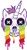 Cute Purple Unicorn Zombie with Rainbow Tears Cartoon Vinyl Decal Sticker (4" Tall)