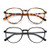 Retro Round Blue Light Blocking Glasses Women Men Anti Eyestrain Computer Gaming Reading Glasses Non Prescription 2Pack(LeopardPlusBlack)