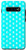 Galaxy S10Plus Monogram Letter B Pattern White On Aqua Cyan Case