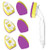 CHARMINER Sponge Wand Refills,Heavy Duty Dish Wand,Replacement Sponge Heads,1 Dish Wand and 7 Refill,Scrub Dish Sponge Wand Brush for Kitchen Sink Pot(Purple)