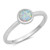 Round White Simulated Opal Classic Ring New .925 Sterling Silver Band Size 6