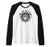 Play Hard Darts Dartboard Dart Board Target Vintage Skull Raglan Baseball Tee