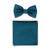 Bows-N-Ties Men's Solid Pre-Tied Bow Tie and Pocket Square Set Matte Herringbone Finish (Teal Oasis)