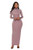YMING Womens Bodycon Long Dress Evening Party Dress High Neck Maxi Dress Apricot M