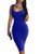 LAGSHIAN Women's Sexy Bodycon Tank Dress Sleeveless Basic Midi Club Dresses Royal Blue