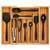 Ohwin Bamboo Kitchen Drawer Organizer - Expandable Silverware Organizer/Utensil Holder and Cutlery Tray with Grooved Drawer Dividers for Flatware and Kitchen Utensils (9 Slots)