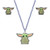 Disney Star Wars The Mandalorian The Child Fashion Stud Earrings and Necklace Set, Official License