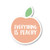 Everything is Just Peachy Sticker Inspirational Quotes Stickers - Laptop Stickers - Vinyl Decal - Laptop, Phone, Tablet Vinyl Decal Sticker S9346 (4 Inches)