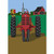 Barnyard Red Tractor and Rooster 18 x 13 Rectangular Double Applique Small Garden Flag