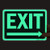 SmartSign "Exit" Sign with Right Arrow - 7" x 10" Glow-in-The-Dark Aluminum