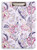 Vera Bradley Women's Clipboard Folio with Refillable Lined Notepad, Interior Pocket, and Pen Loop, Hummingbird Park