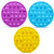 -3 Pack- Lizber Push Pop Fidget Toy, Push Pop Bubble Fidget Sensory Toy, Bubble Popper Anxiety Relief Autism Toy, Silicone Figetget Toy for ADD ADHD, Popping Fidget Novelty Gift for Kids Adults, Round