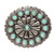 Western Turquoise Oval Round Belt Buckle, Antique Silver