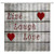 Inspiration Quote Shower Curtain Live Laugh Love with Red Heart Pattern on Rustic Wooden Board Motivational Words Fabric Bathroom Curtain Set 70x70 Inch with Hooks