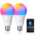 Smart WiFi Light Bulb,Compatible with Alexa  and  Google Home, Mezone E26 RGB Color Changing Light Bulb with APP ,No Hub Required,Dimmable Smart Led Bulb A19 7W 60W Equivalent, 2 Pack