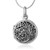 SUVANI Oxidized Sterling Silver Open Filigree Vintage Flower Vine Round Locket Pendant Necklace, 18