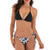 Women's Tie Side Bottom Padded Top Triangle Two Piece Bikini Bathing Suit Black