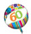 Creative Converting Bright and Bold 60th Birthday 2-Sided Round Mylar Balloon