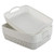 HOMMP White Plastic Storage Basket Tray, Pack for 6 (Large)