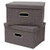 Storage Box with lid, 15.5''Collapsible Linen Fabric Clothing Storage Basket Bins Foldable Clothes File Containers Cube Toy Box Organizer for Home Bedroom Closet Office Nursery(2 Pack,Gray)