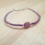 Natural Amethyst Round Beads Bracelet with Sterling Silver Finding Minimalist Stacking Jewelry