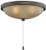 Fanimation LK124AAZ Low Profile Light Kit with Amber Linen Glass and A Pull Chain